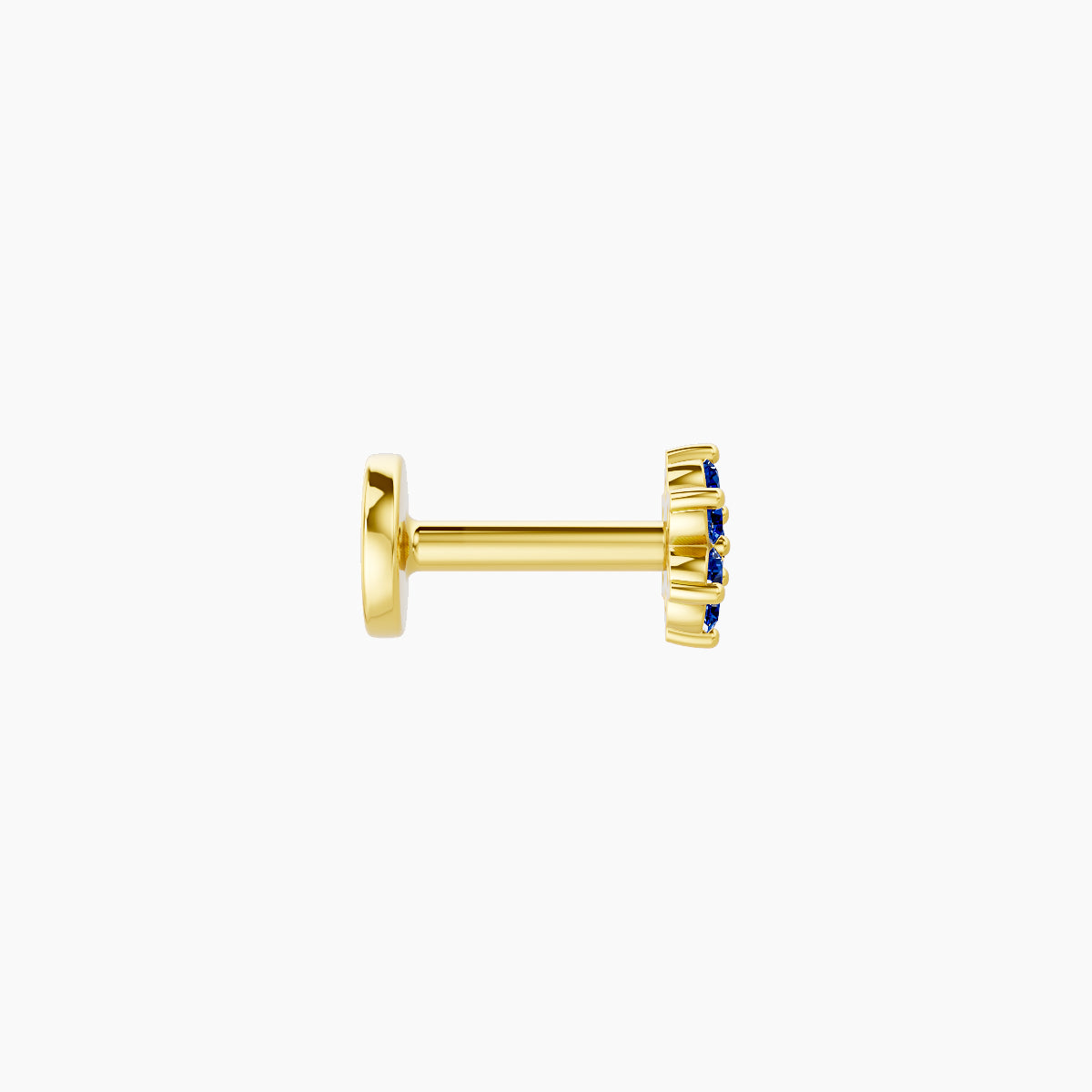 Chloris | 18k Yellow Gold 5 mm 4 mm Flower Sapphire Nose Piercing