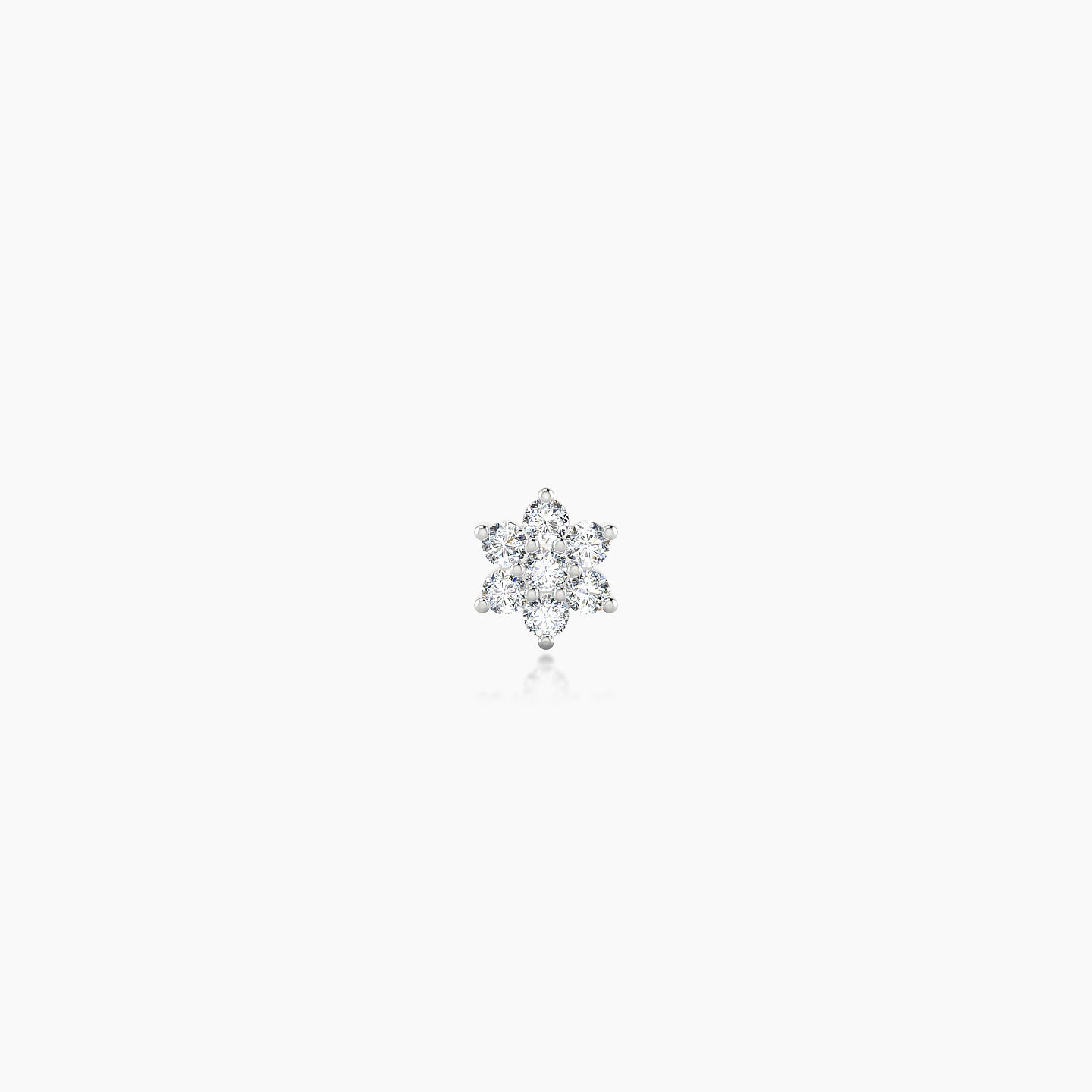 Chloris | 18k White Gold 5 mm 5 mm Flower Diamond Nose Piercing