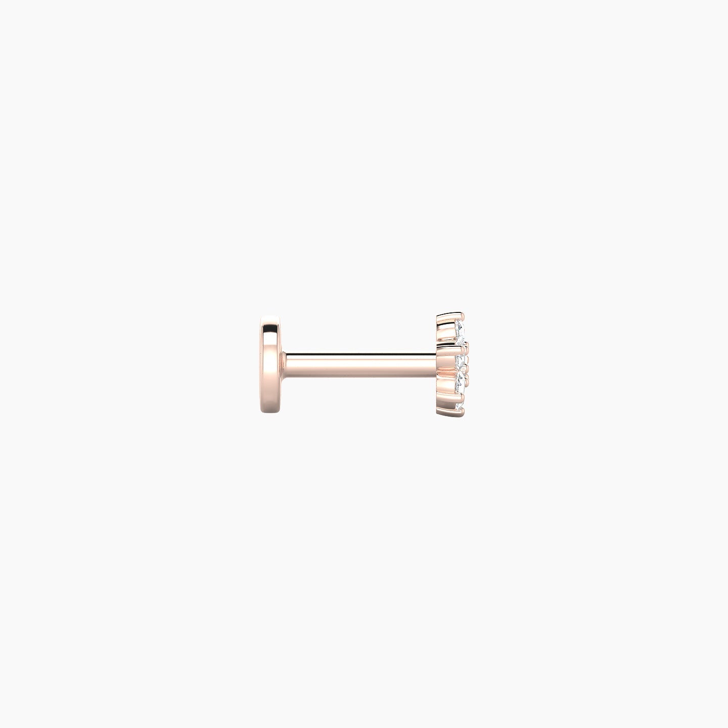 Chloris | 18k Rose Gold 5 mm 5 mm Flower Diamond Nose Piercing