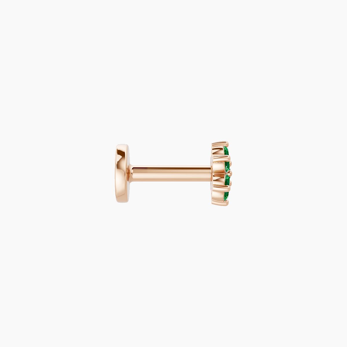 Chloris | 18k Rose Gold 5 mm 4 mm Flower Emerald Piercing