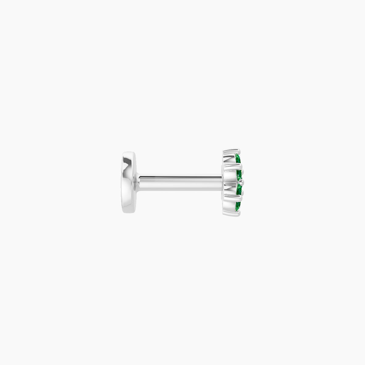 Chloris | 18k White Gold 5 mm 4 mm Flower Emerald Piercing