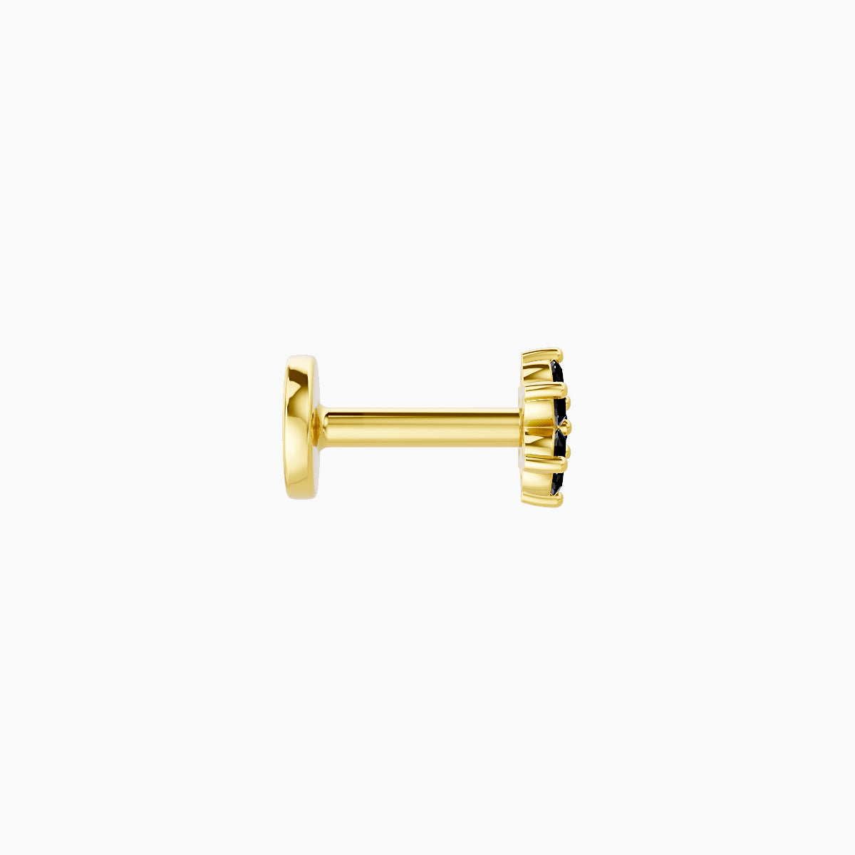 Chloris | 18k Yellow Gold 5 mm 4 mm Flower Black Diamond Piercing