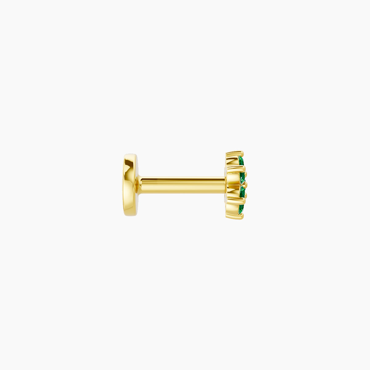 Chloris | 18k Yellow Gold 5 mm 4 mm Flower Emerald Piercing