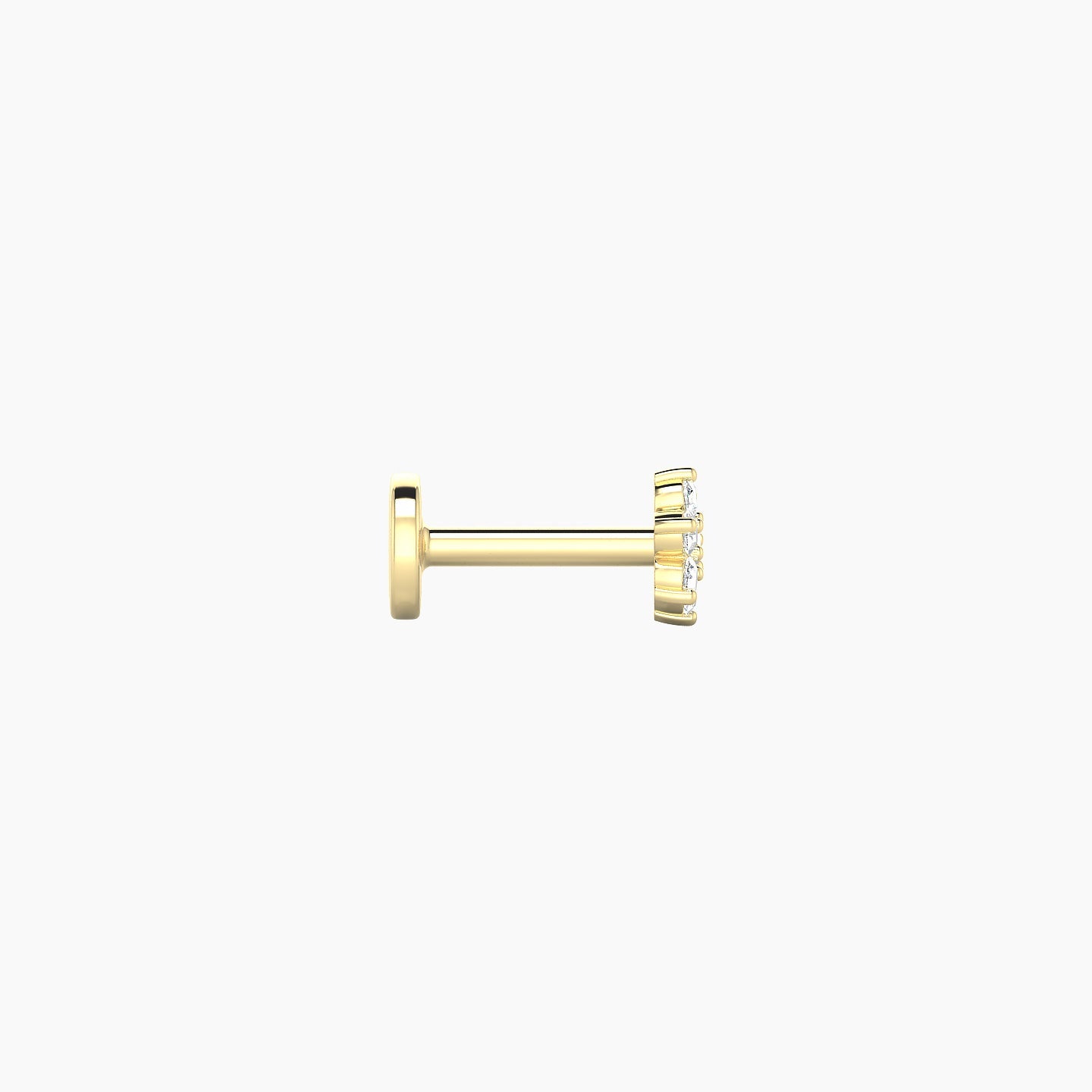 Chloris | 18k Yellow Gold 5 mm 5 mm Flower Diamond Piercing
