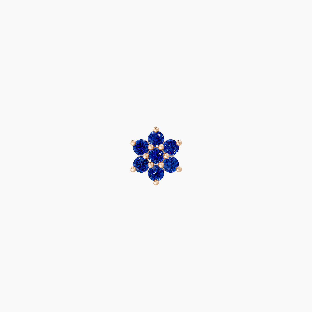 Chloris | 18k Rose Gold 6.5 mm 4 mm Flower Sapphire Nose Piercing