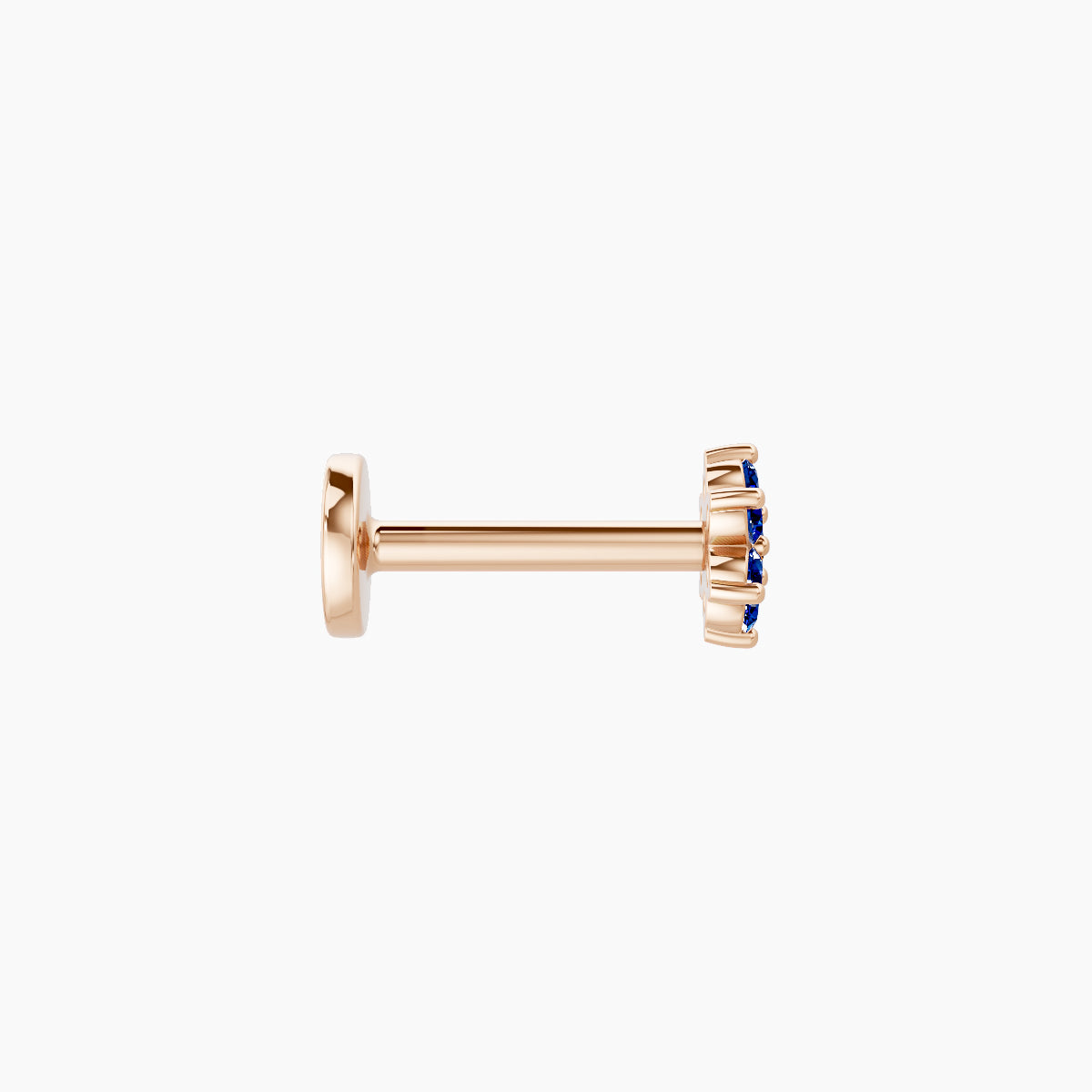 Chloris | 18k Rose Gold 6.5 mm 4 mm Flower Sapphire Nose Piercing
