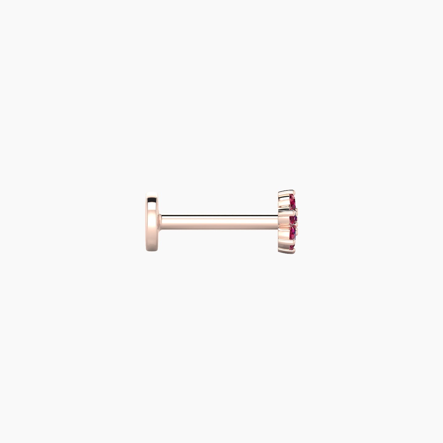 Chloris | 18k Rose Gold 6.5 mm 4 mm Flower Ruby Nose Piercing