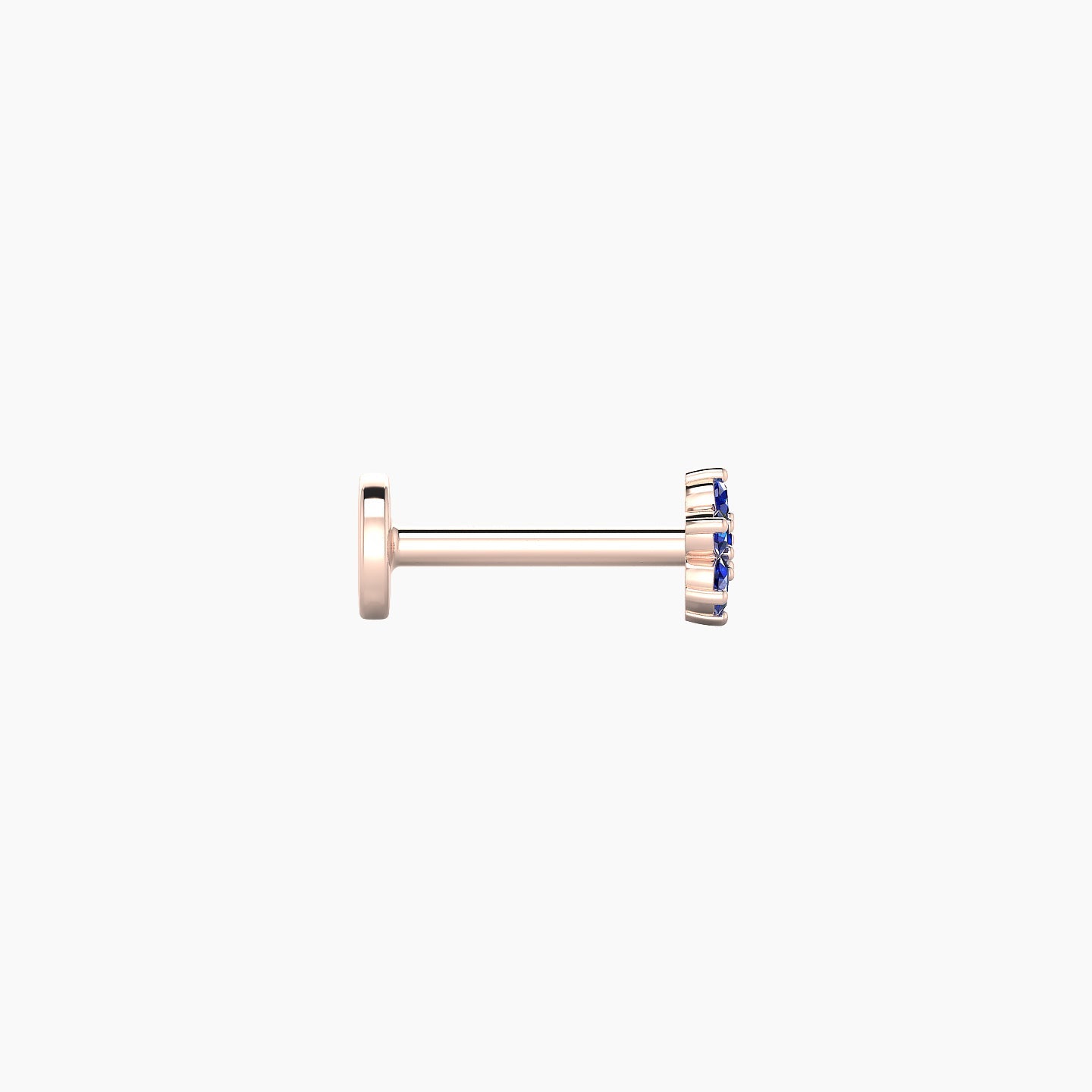 Chloris | 18k Rose Gold 6.5 mm 4 mm Flower Sapphire Nose Piercing