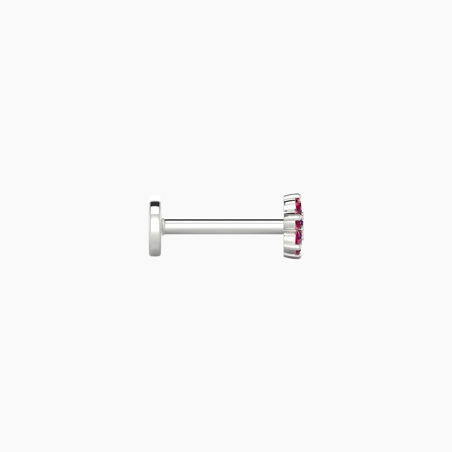 Chloris | 18k White Gold 6.5 mm 4 mm Flower Ruby Nose Piercing