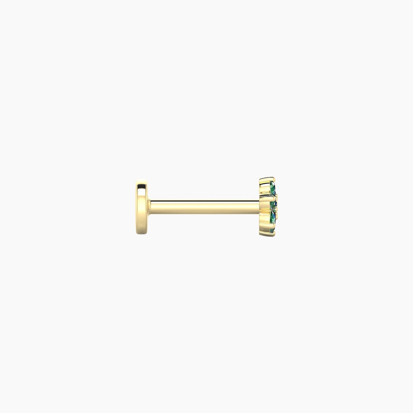 Chloris | 18k Yellow Gold 6.5 mm 4 mm Flower Emerald Nose Piercing