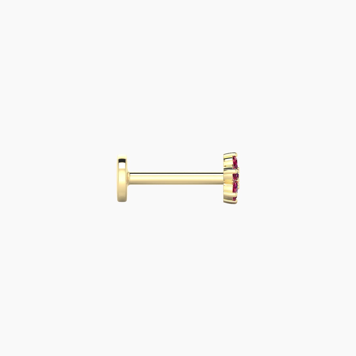 Chloris | 18k Yellow Gold 6.5 mm 4 mm Flower Ruby Nose Piercing
