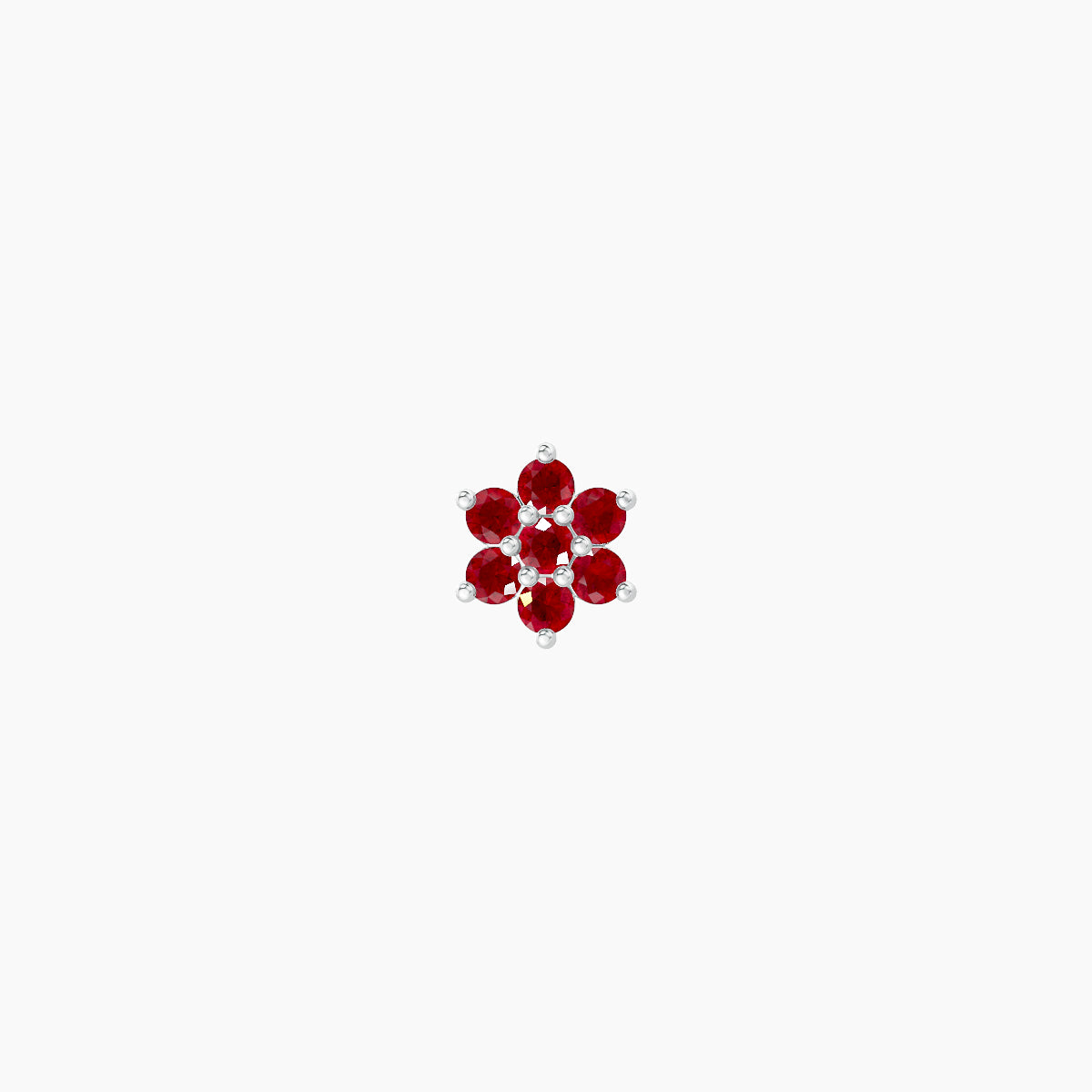 Chloris | 18k White Gold 6.5 mm 4 mm Flower Ruby Piercing