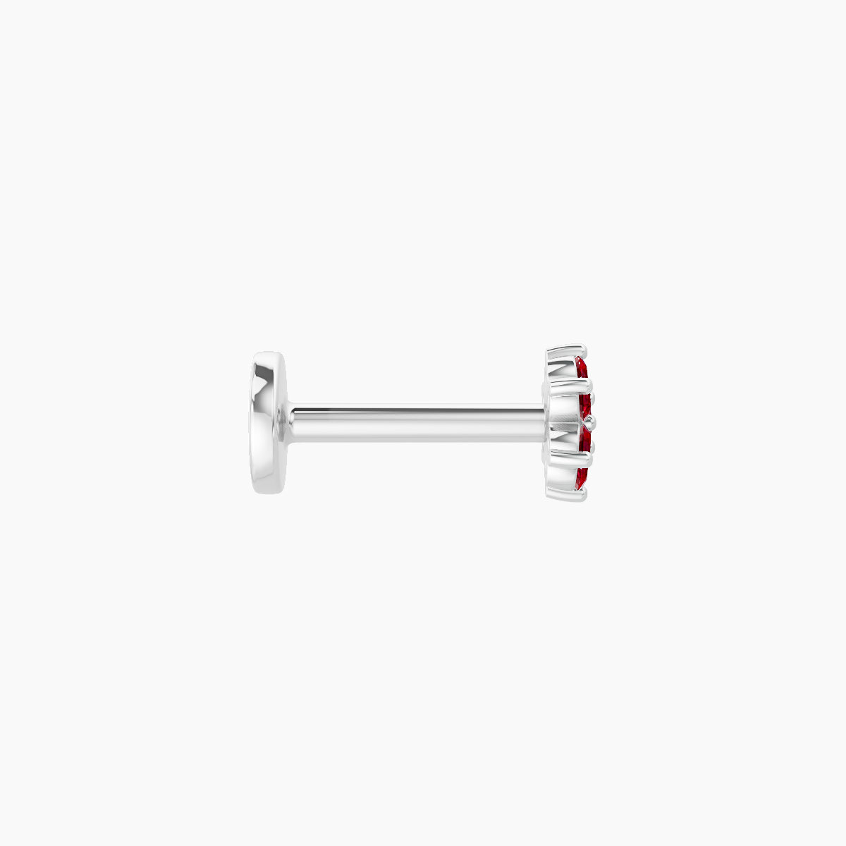 Chloris | 18k White Gold 6.5 mm 4 mm Flower Ruby Piercing