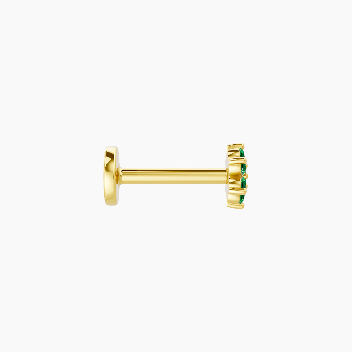 Chloris | 18k Yellow Gold 6.5 mm 4 mm Flower Emerald Piercing