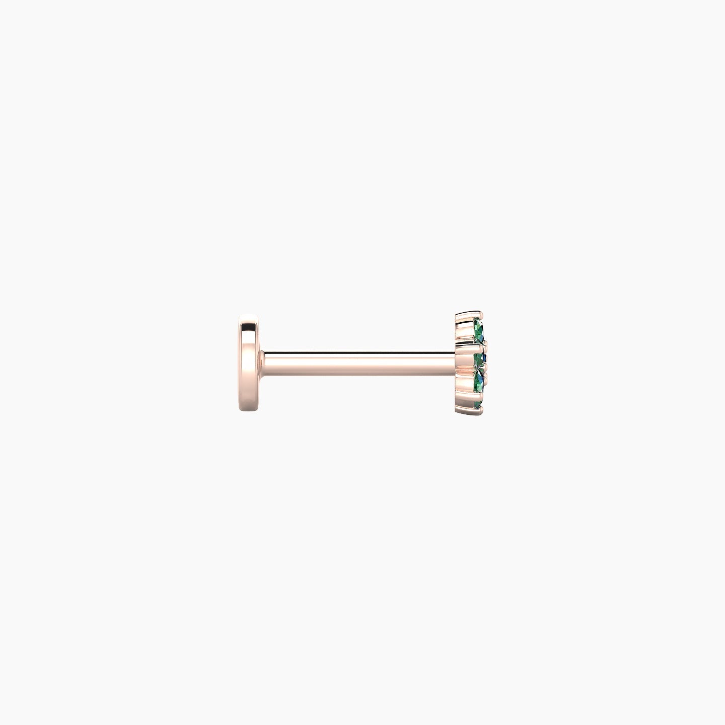 Chloris | 18k Rose Gold 6.5 mm 4 mm Flower Emerald Piercing