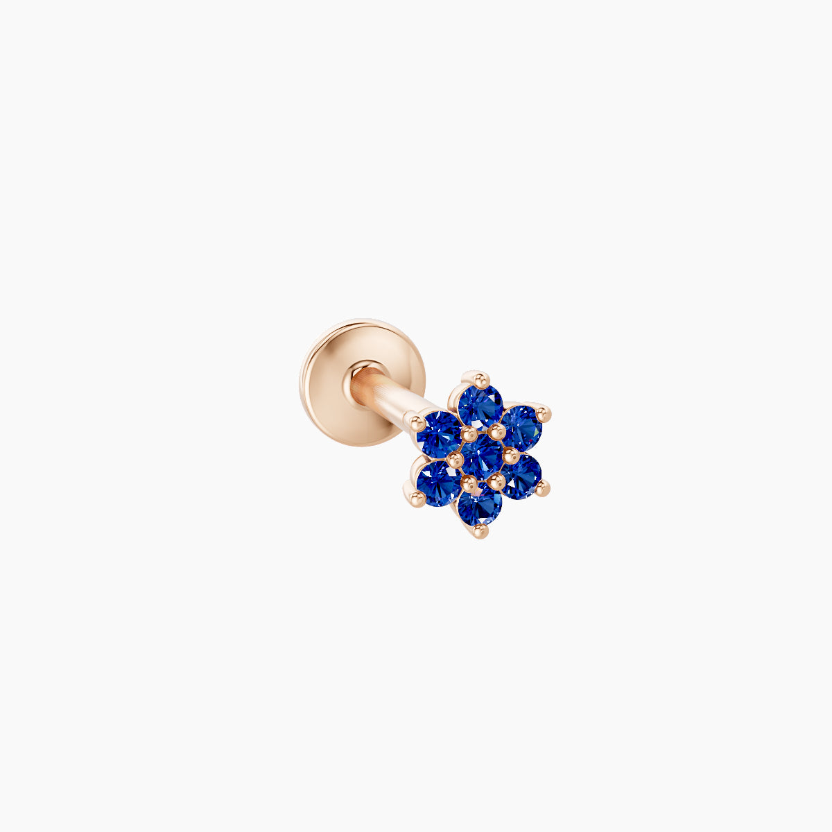 Chloris | 18k Rose Gold 8 mm 4 mm Flower Sapphire Nose Piercing
