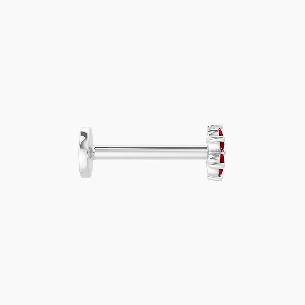 Chloris | 18k White Gold 8 mm 4 mm Flower Ruby Nose Piercing