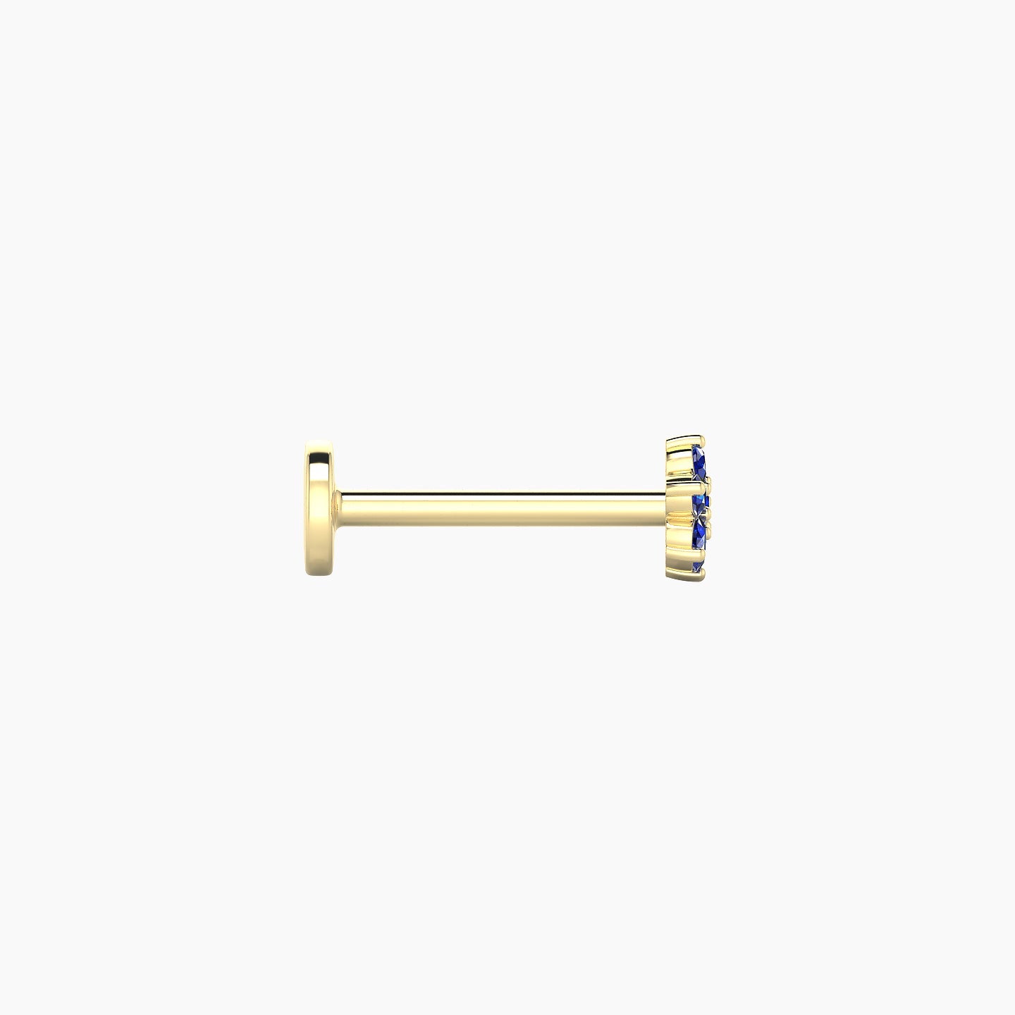 Chloris | 18k Yellow Gold 8 mm 4 mm Flower Sapphire Nose Piercing