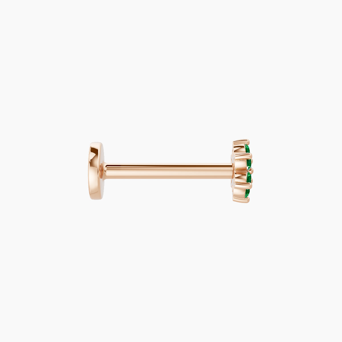 Chloris | 18k Rose Gold 8 mm 4 mm Flower Emerald Piercing