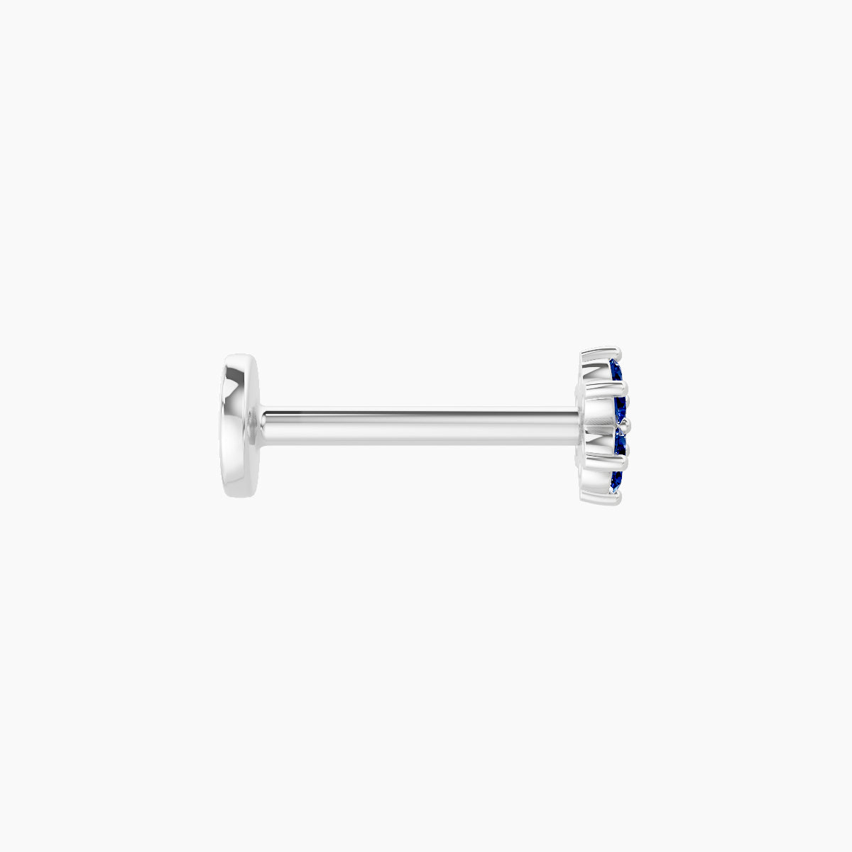 Chloris | 18k White Gold 8 mm 4 mm Flower Sapphire Piercing