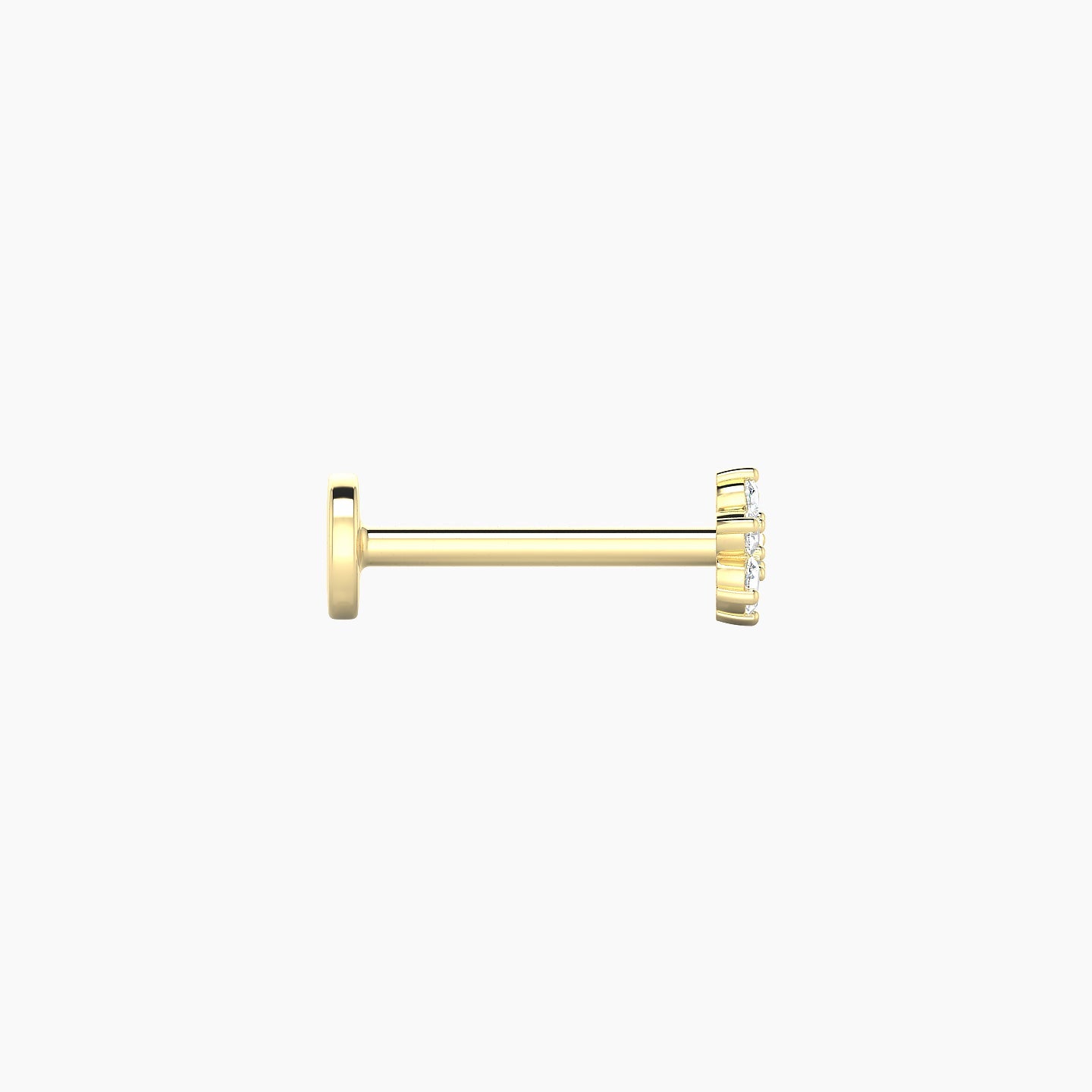 Chloris | 18k Yellow Gold 5 mm 8 mm Flower Diamond Piercing