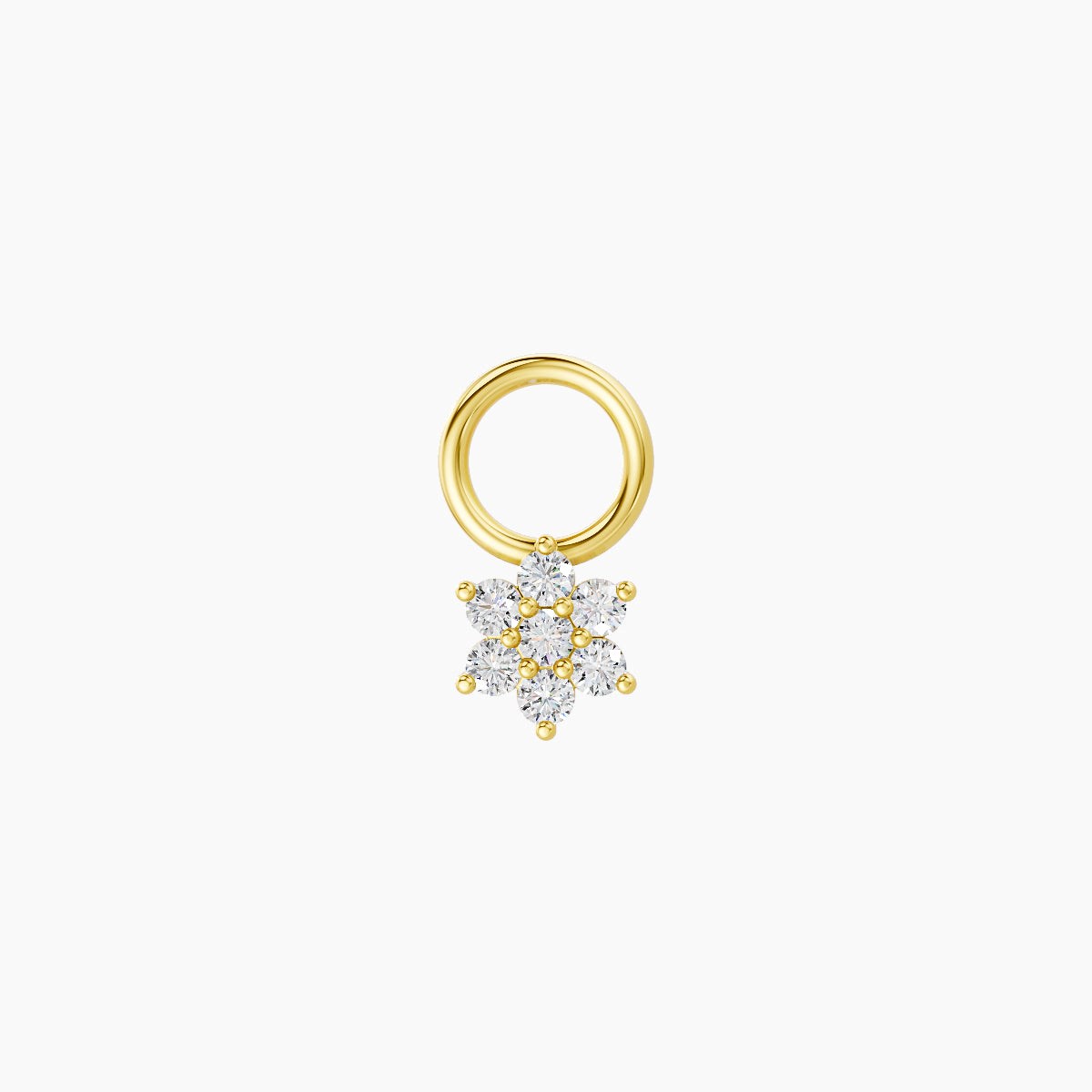 Chloris | 18k Yellow Gold 4 mm Flower Diamond Charm