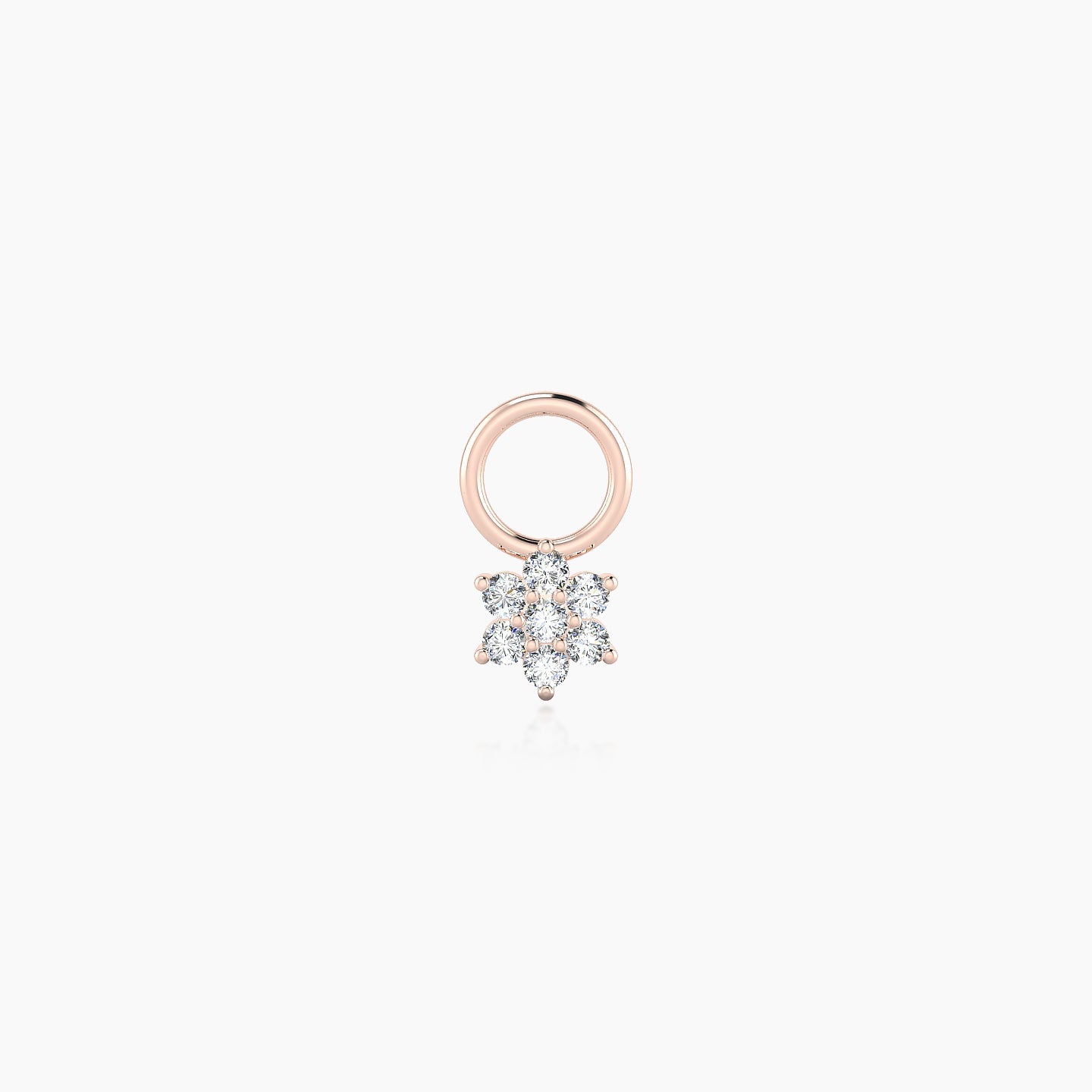 Chloris | 18k Rose Gold 4 mm Flower Diamond Charm