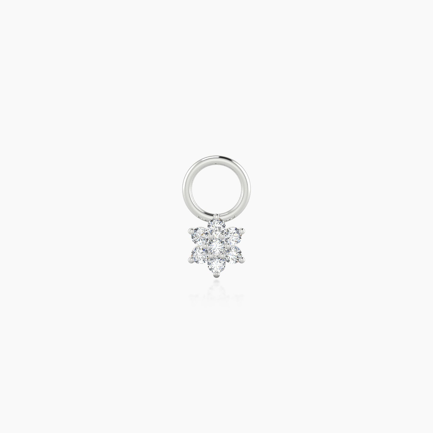 Chloris | 18k White Gold 4 mm Flower Diamond Charm