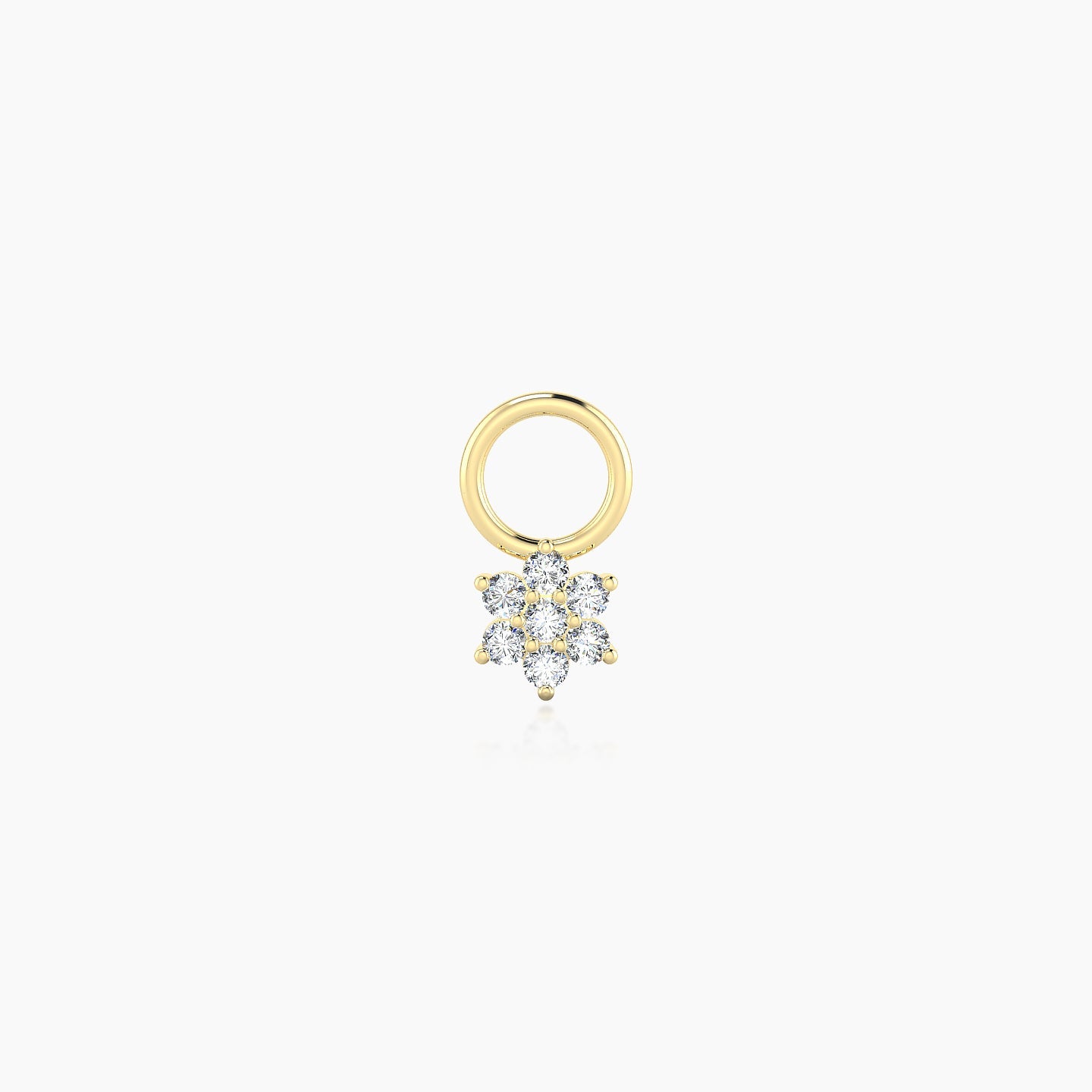 Chloris | 18k Yellow Gold 4 mm Flower Diamond Charm