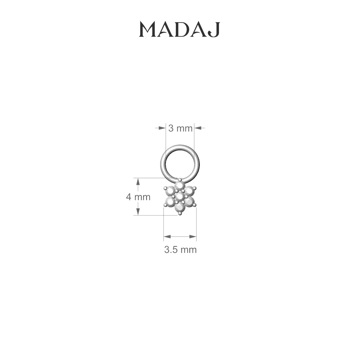Chloris | 18k White Gold 4 mm Flower Diamond Charm