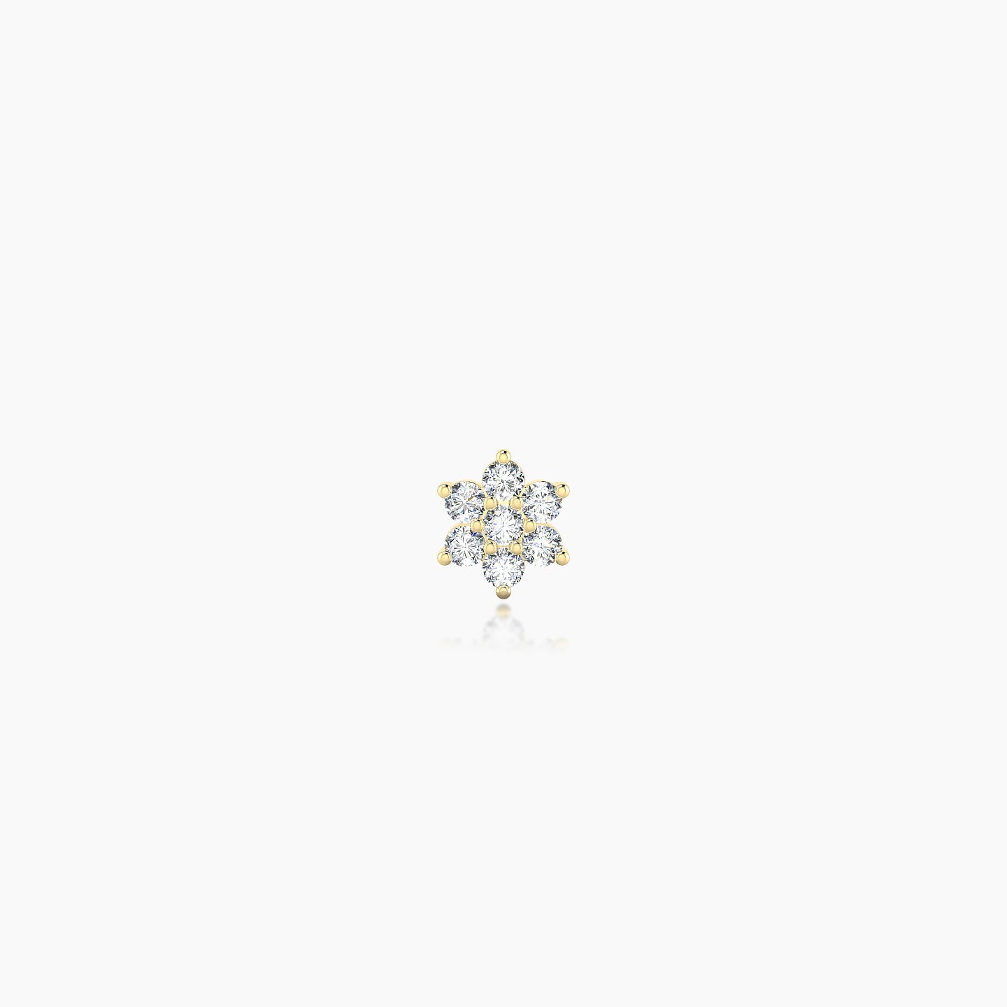 Chloris | 18k Yellow Gold 4 mm Flower Diamond Earring