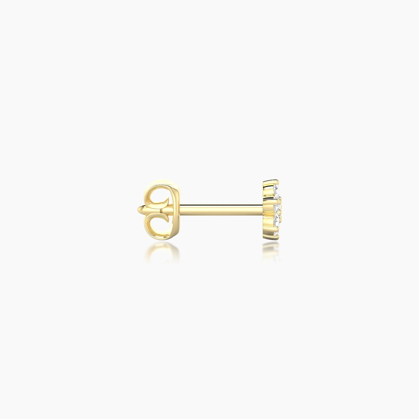 Chloris | 18k Yellow Gold 4 mm Flower Diamond Earring