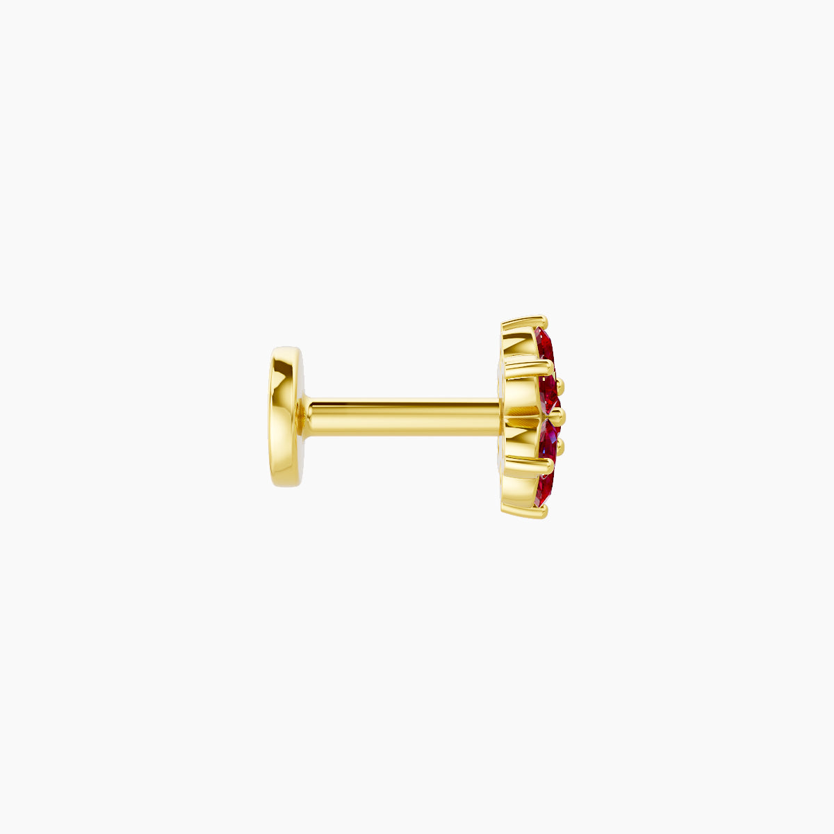 Chloris | 18k Yellow Gold 5 mm 5.5 mm Flower Ruby Nose Piercing