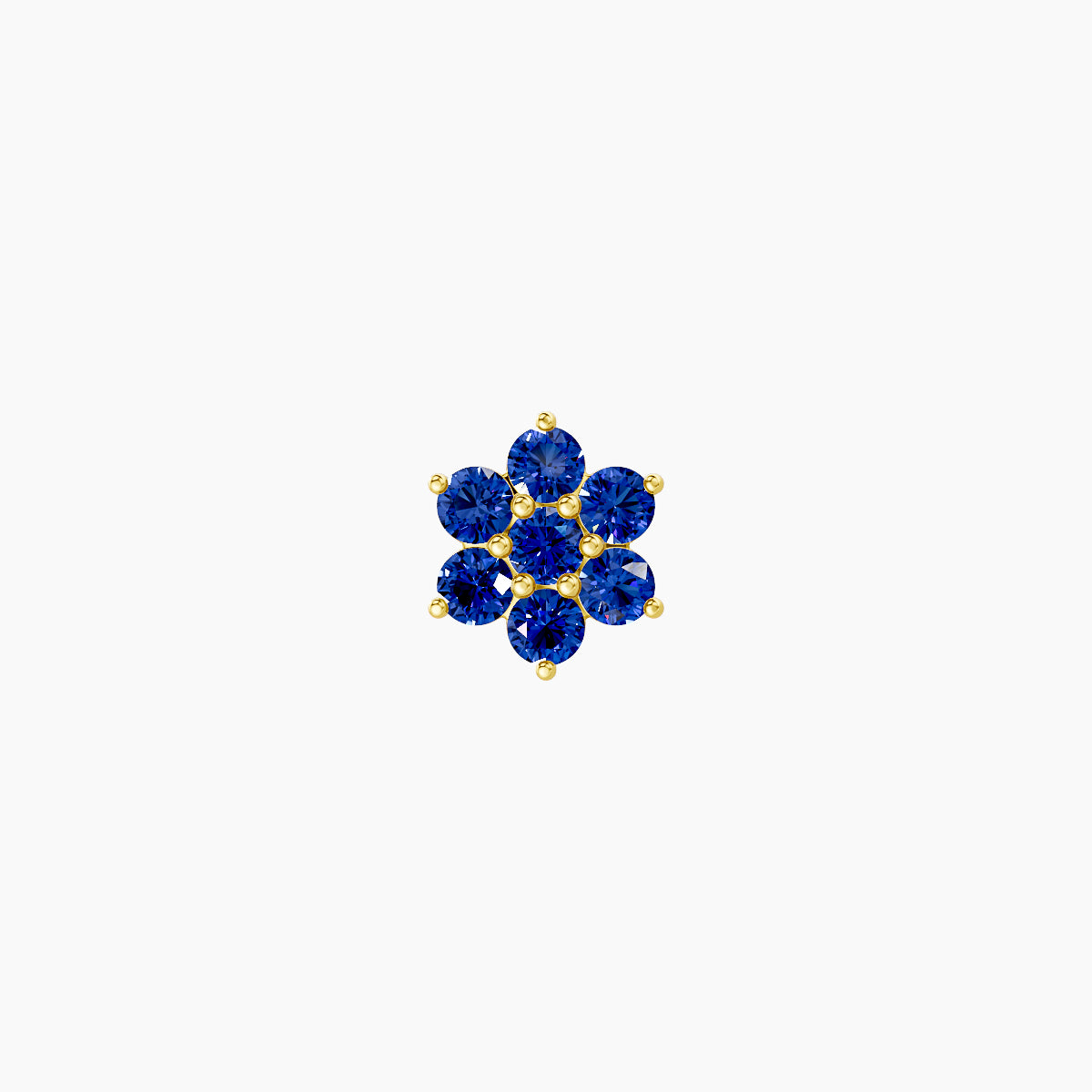 Chloris | 18k Yellow Gold 5 mm 5.5 mm Flower Sapphire Nose Piercing