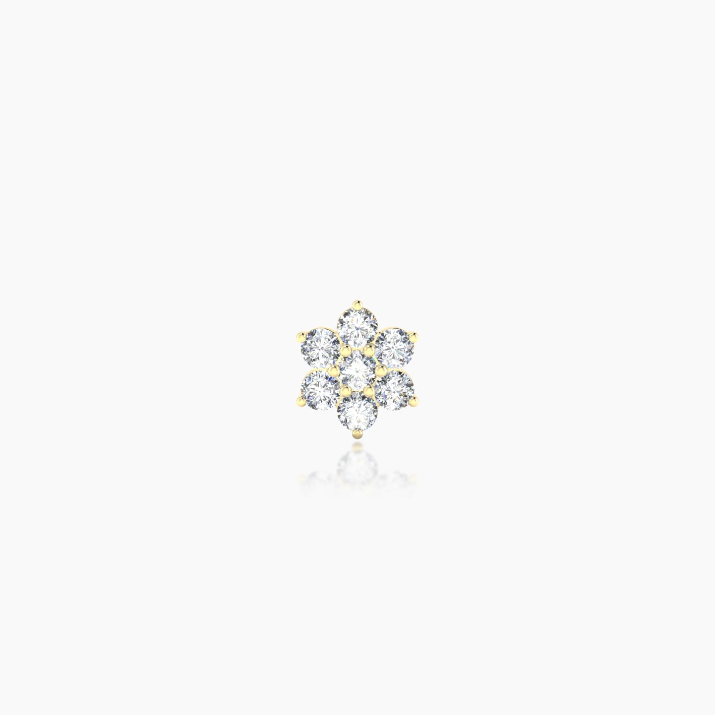 Chloris | 18k Yellow Gold 5.5 mm 5 mm Flower Diamond Nose Piercing