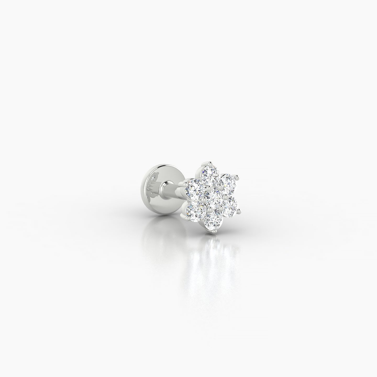 Chloris | 18k White Gold 5.5 mm 5 mm Flower Diamond Nose Piercing
