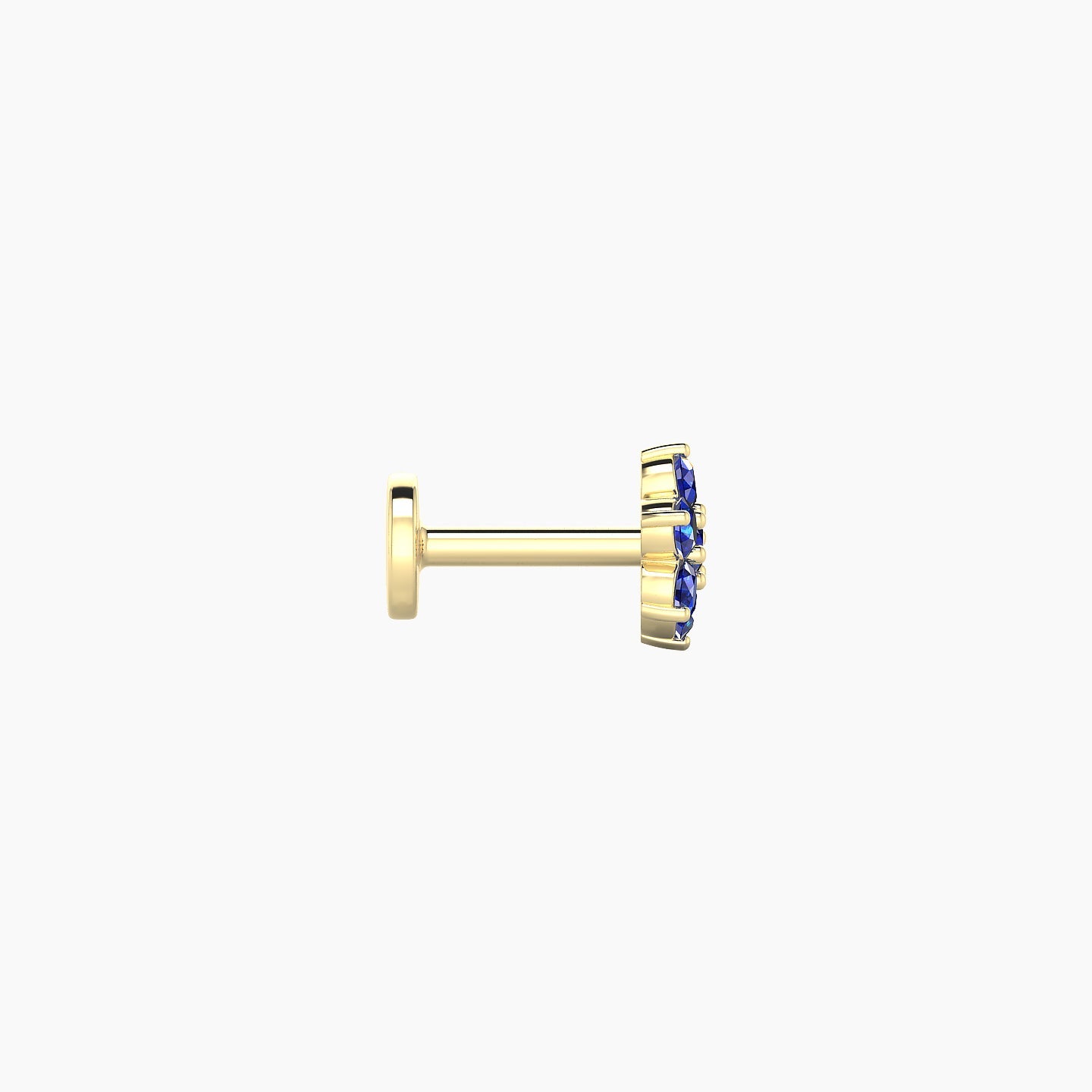 Chloris | 18k Yellow Gold 5 mm 5.5 mm Flower Sapphire Nose Piercing