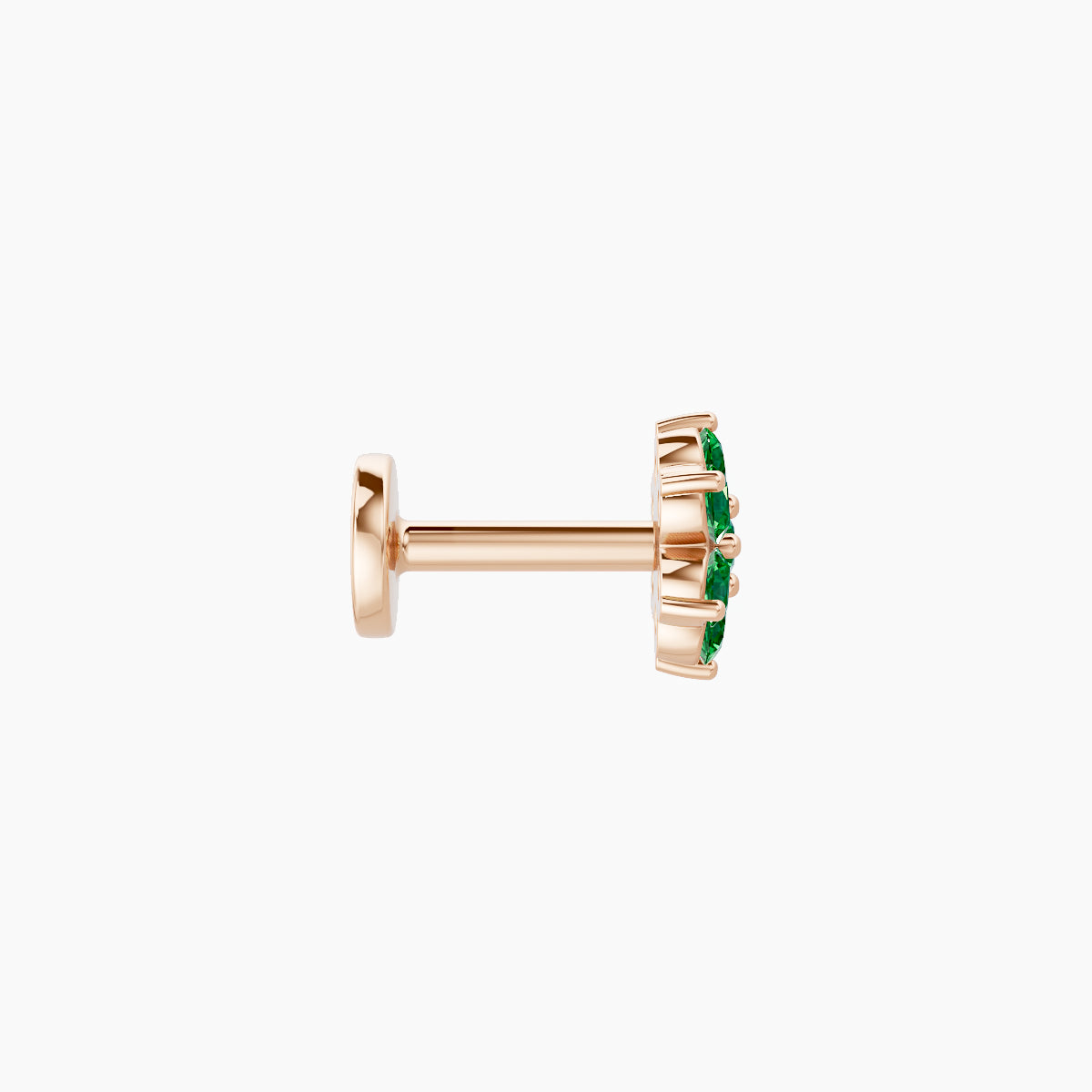 Chloris | 18k Rose Gold 5 mm 5.5 mm Flower Emerald Piercing
