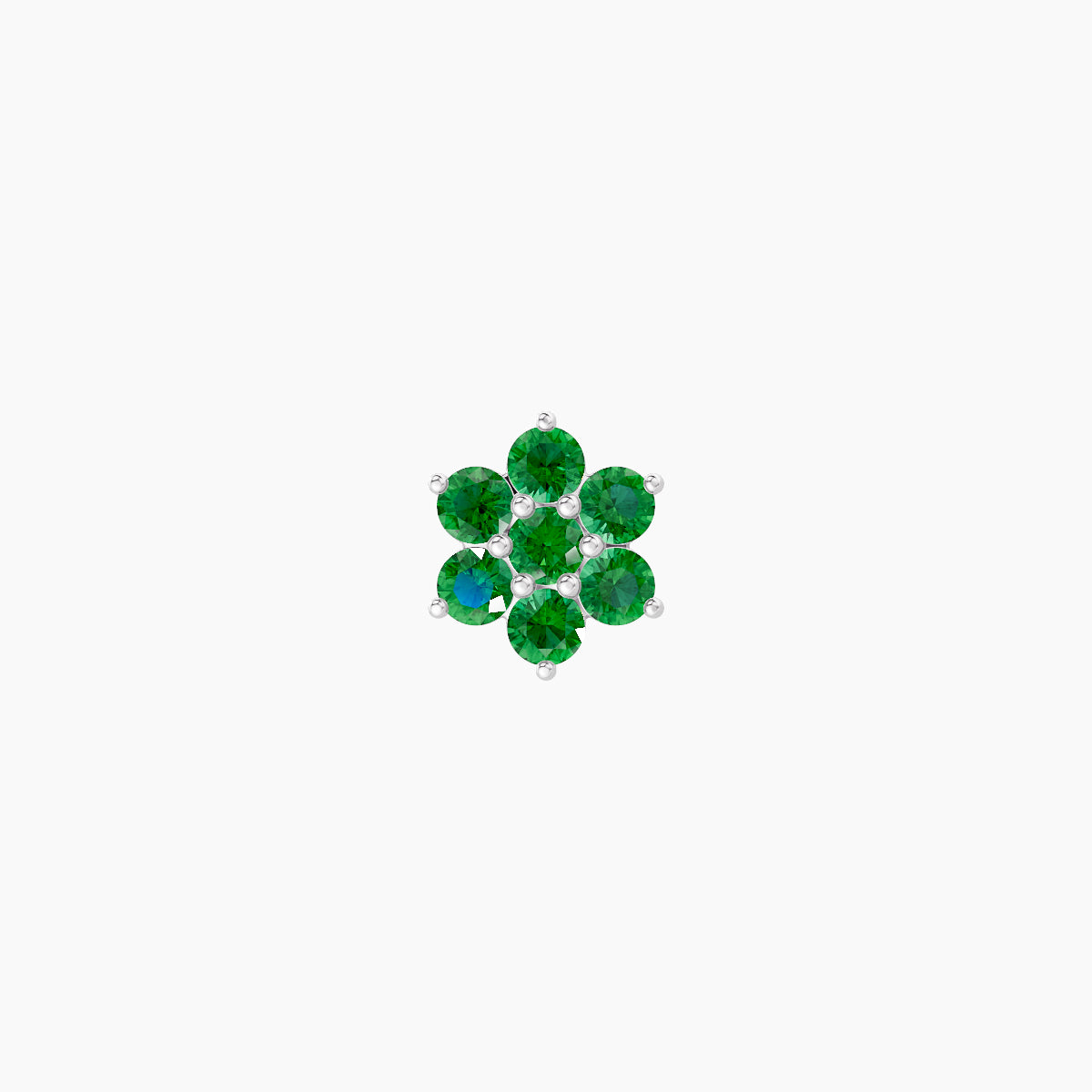 Chloris | 18k White Gold 5 mm 5.5 mm Flower Emerald Piercing