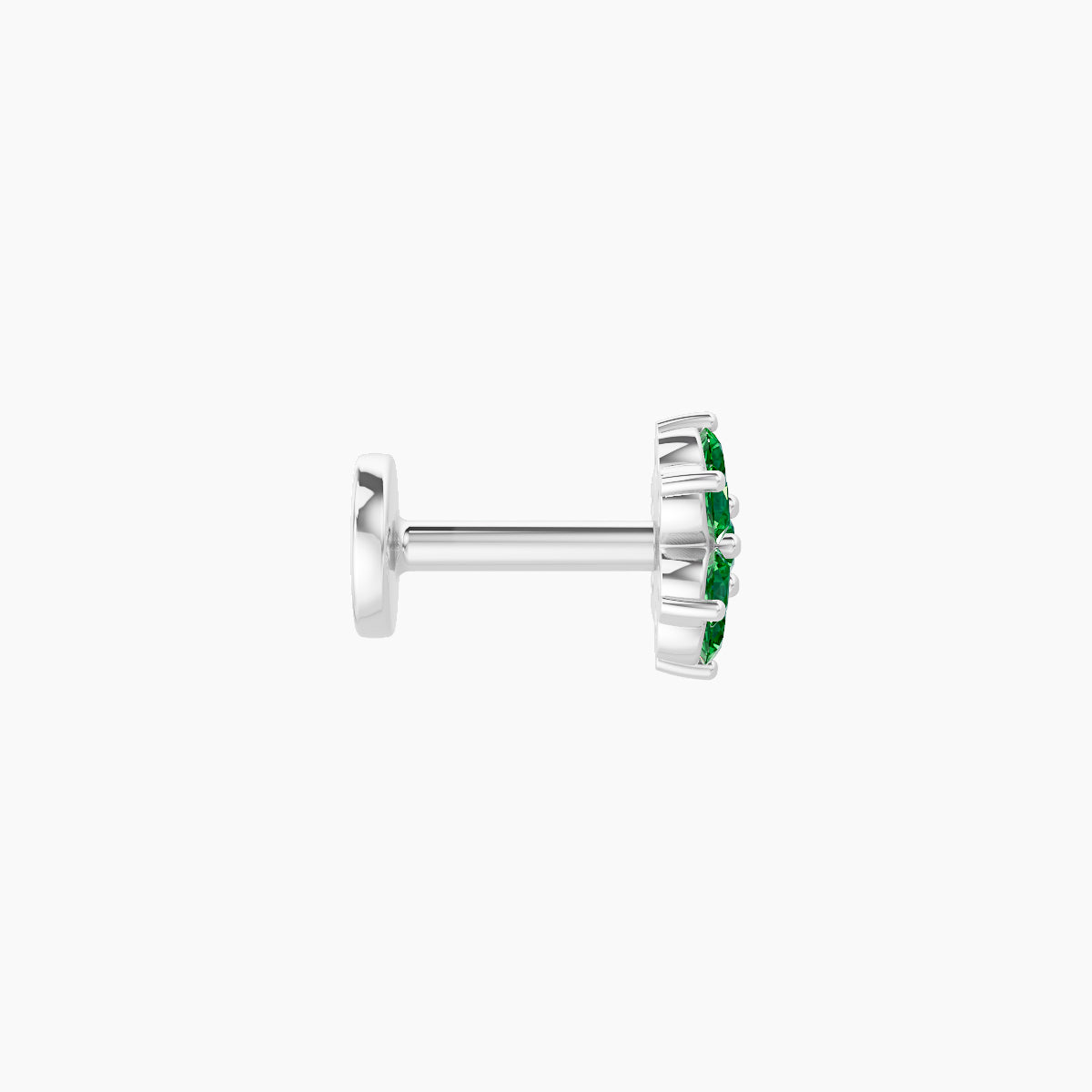 Chloris | 18k White Gold 5 mm 5.5 mm Flower Emerald Piercing