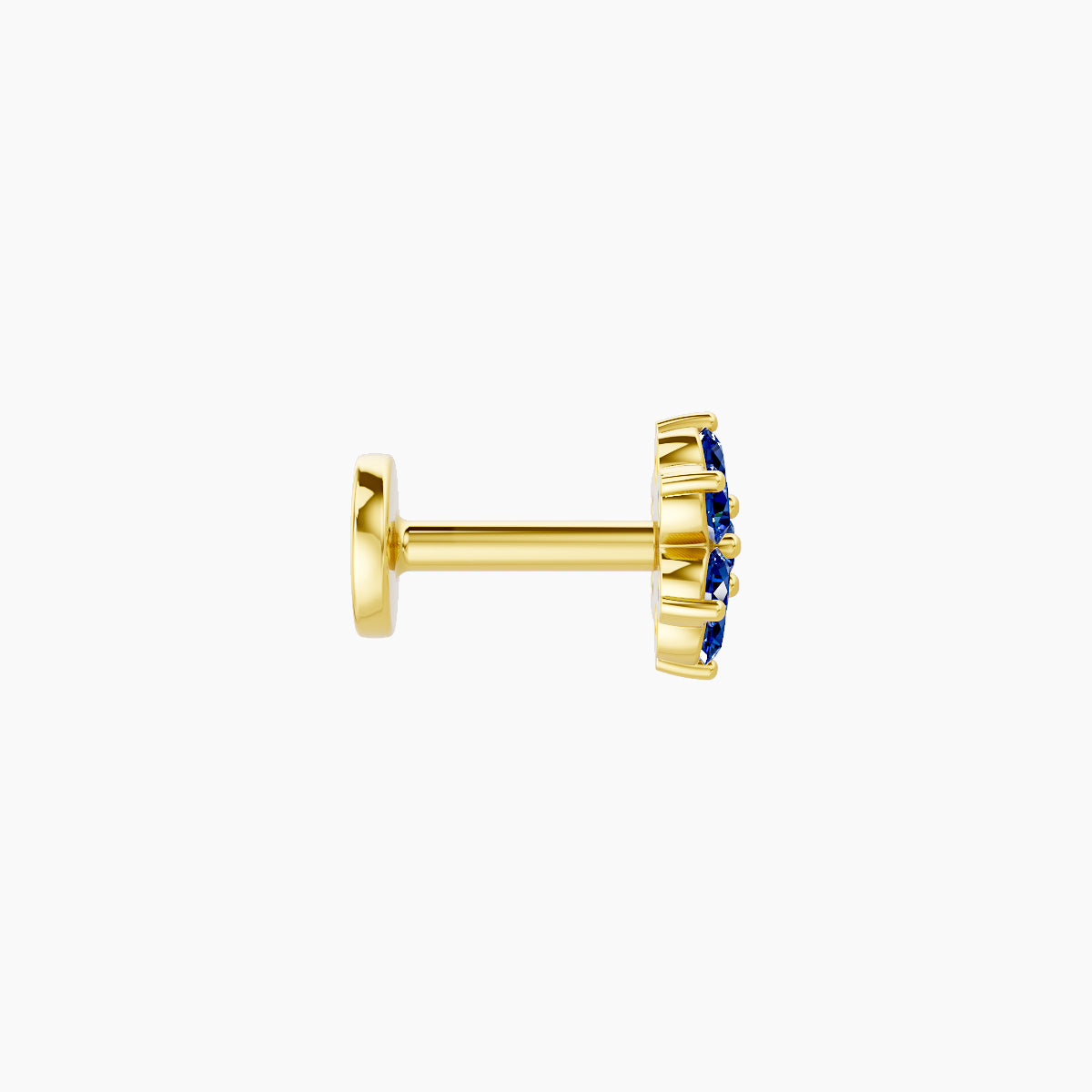 Chloris | 18k Yellow Gold 5 mm 5.5 mm Flower Sapphire Piercing