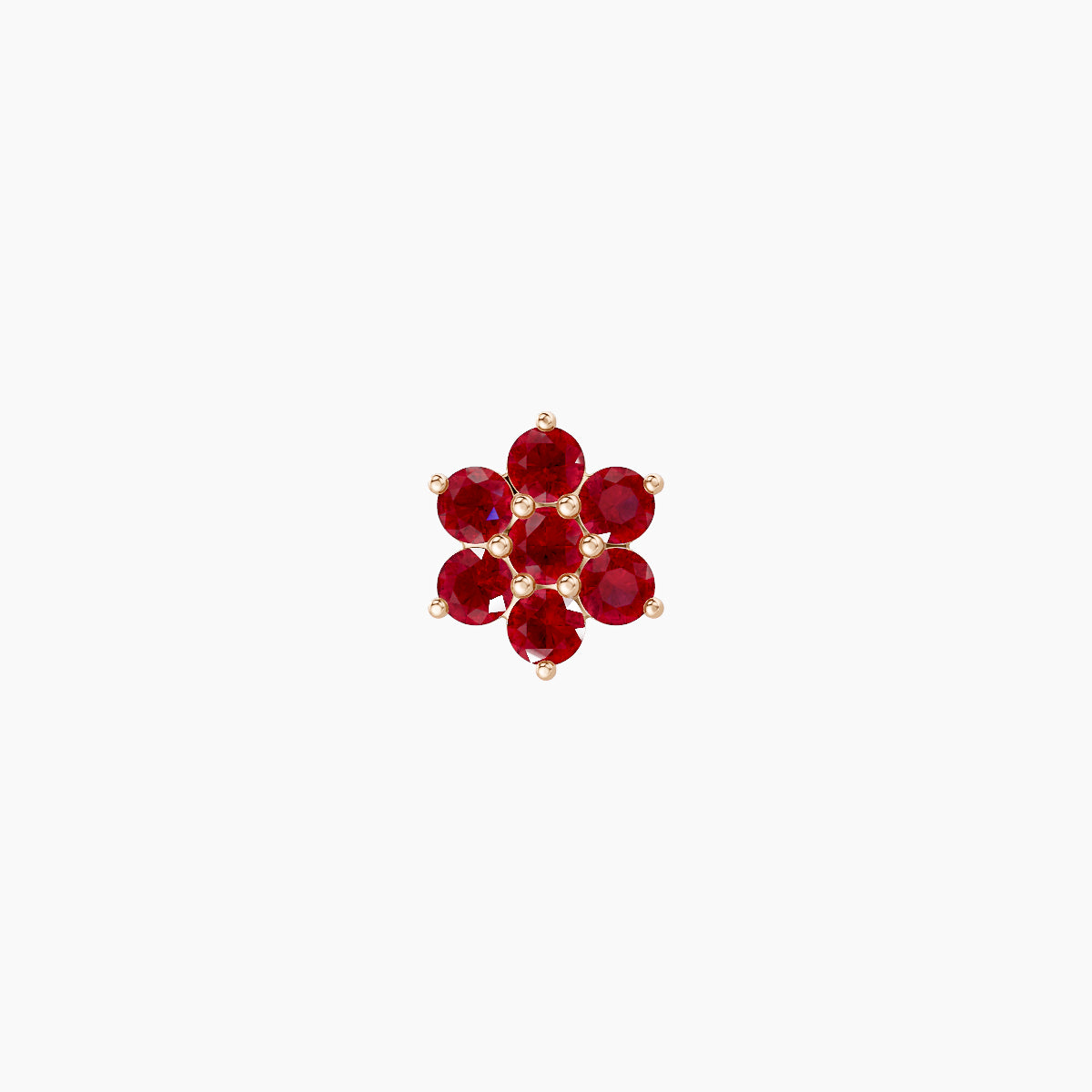 Chloris | 18k Rose Gold 6.5 mm 5.5 mm Flower Ruby Nose Piercing