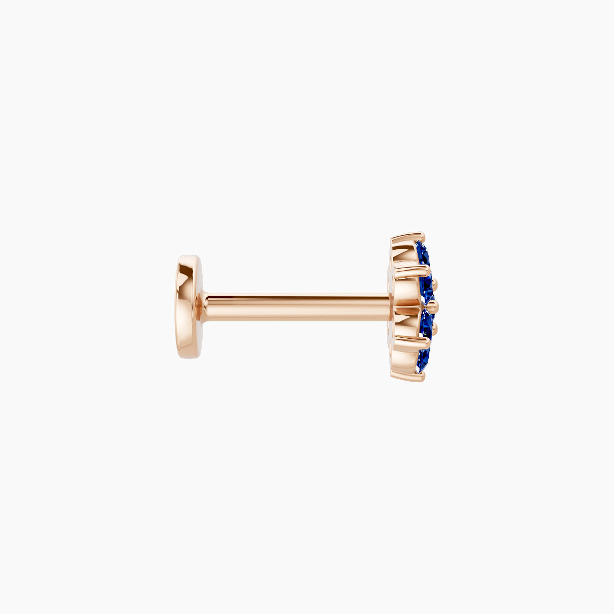 Chloris | 18k Rose Gold 6.5 mm 5.5 mm Flower Sapphire Nose Piercing