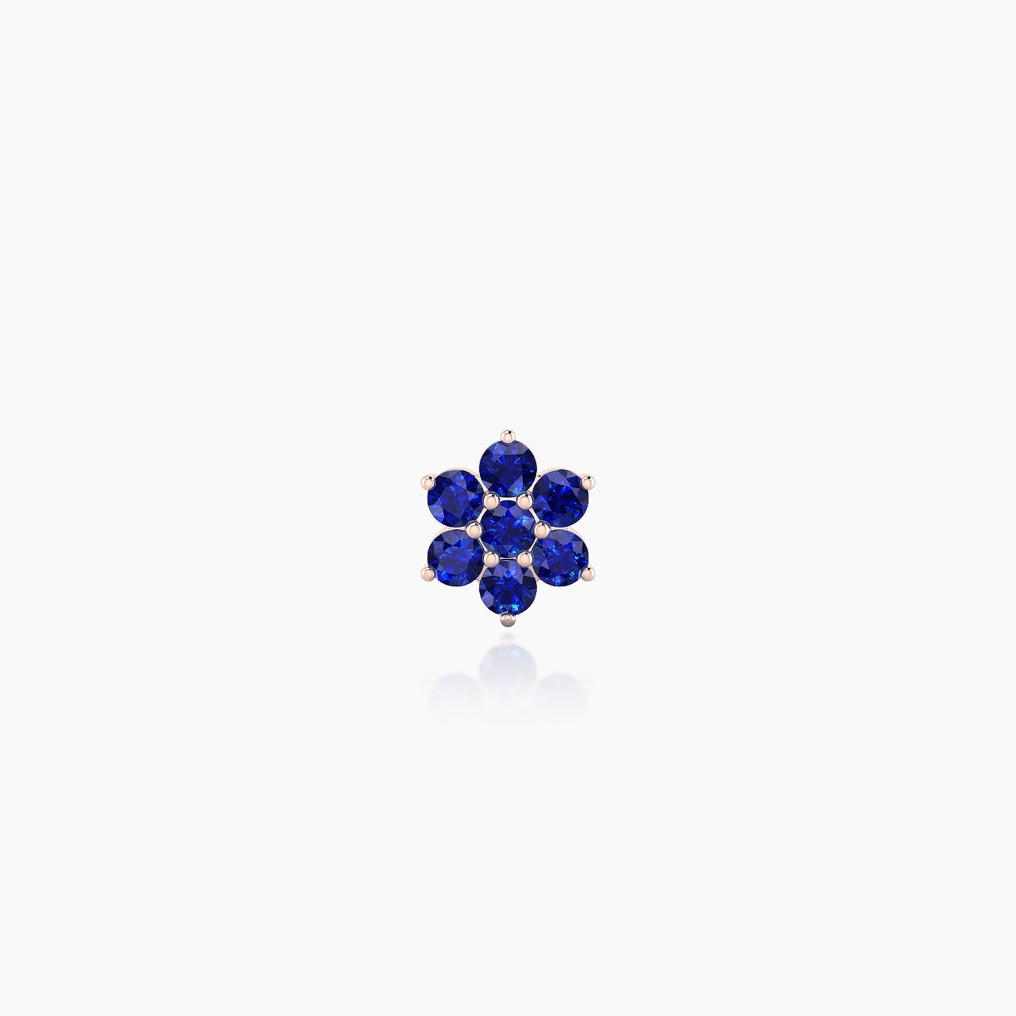 Chloris | 18k Rose Gold 6.5 mm 5.5 mm Flower Sapphire Nose Piercing
