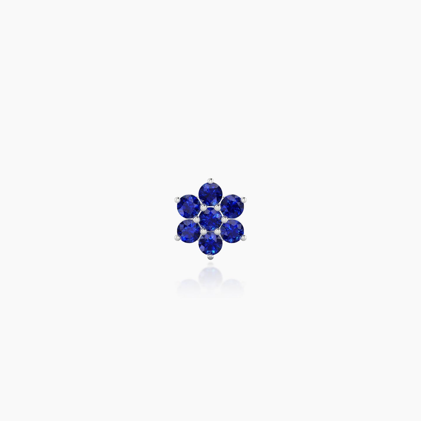 Chloris | 18k White Gold 6.5 mm 5.5 mm Flower Sapphire Nose Piercing