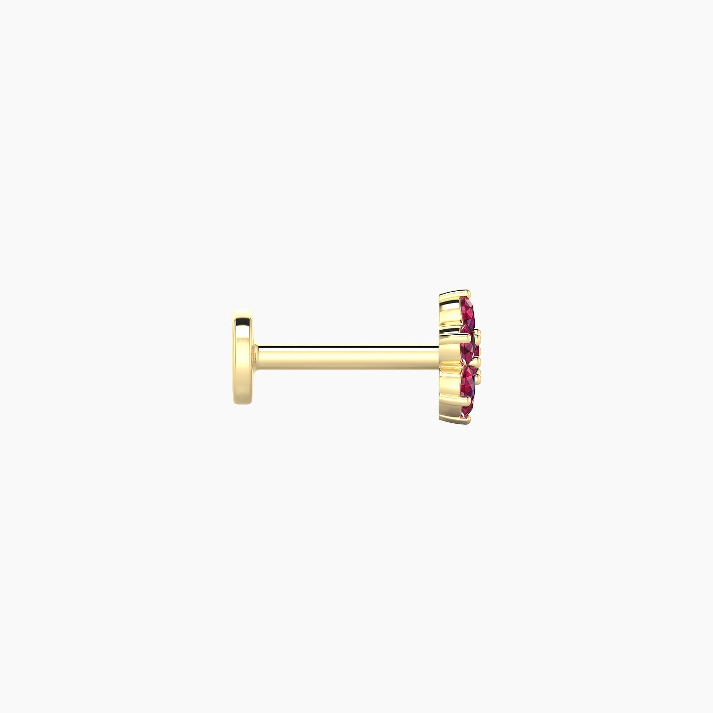 Chloris | 18k Yellow Gold 6.5 mm 5.5 mm Flower Ruby Nose Piercing