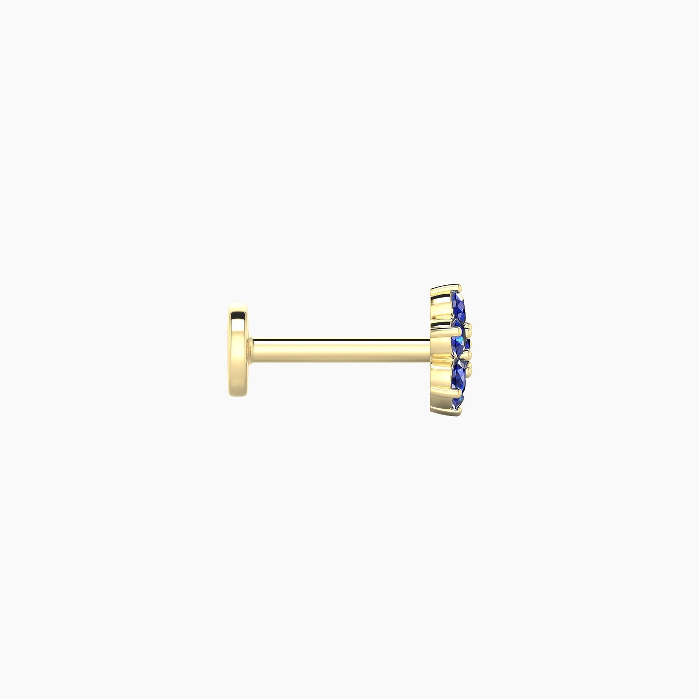 Chloris | 18k Yellow Gold 6.5 mm 5.5 mm Flower Sapphire Nose Piercing