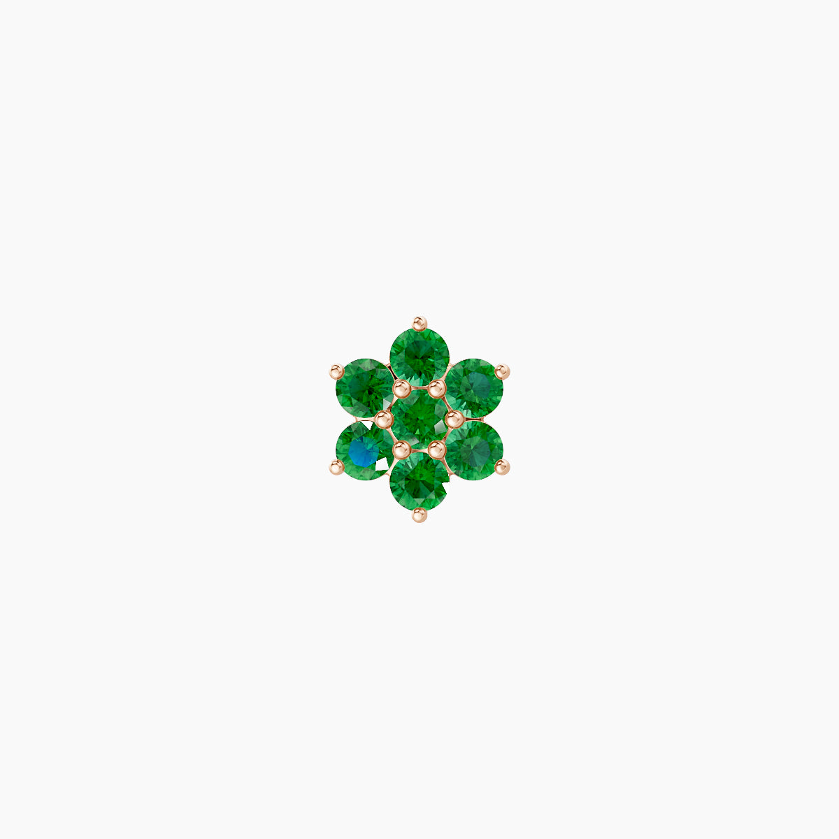 Chloris | 18k Rose Gold 6.5 mm 5.5 mm Flower Emerald Piercing