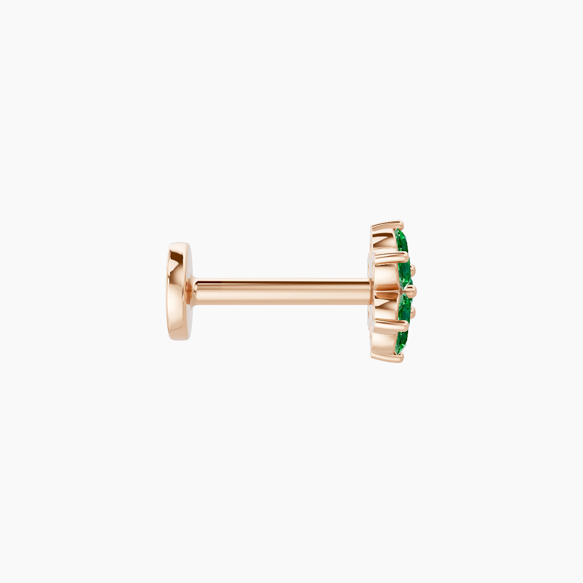Chloris | 18k Rose Gold 6.5 mm 5.5 mm Flower Emerald Piercing