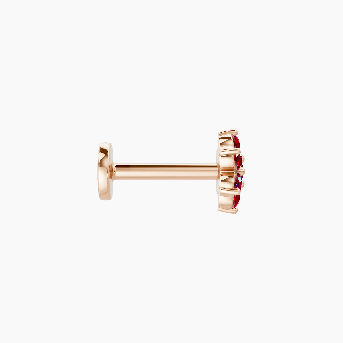 Chloris | 18k Rose Gold 6.5 mm 5.5 mm Flower Ruby Piercing